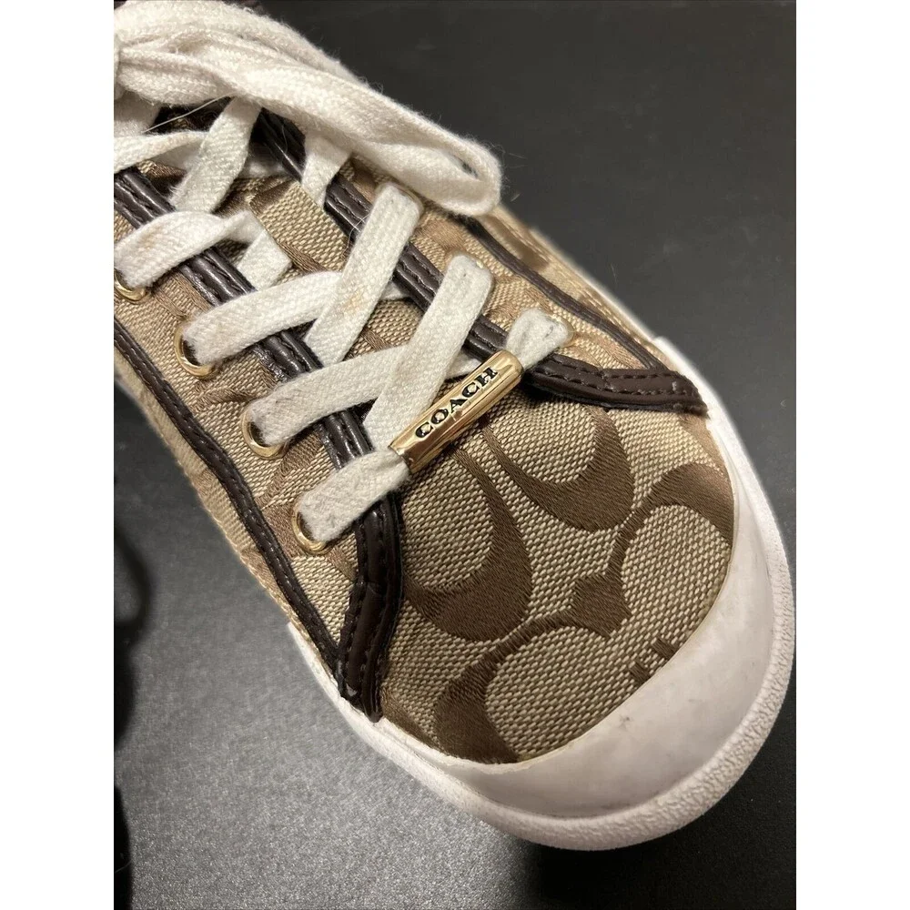 WOMENS COACH SIGNATURE FRANCESCA LACE UP TENNIS ATHLETIC FASHION SHOE 8.5B A5209